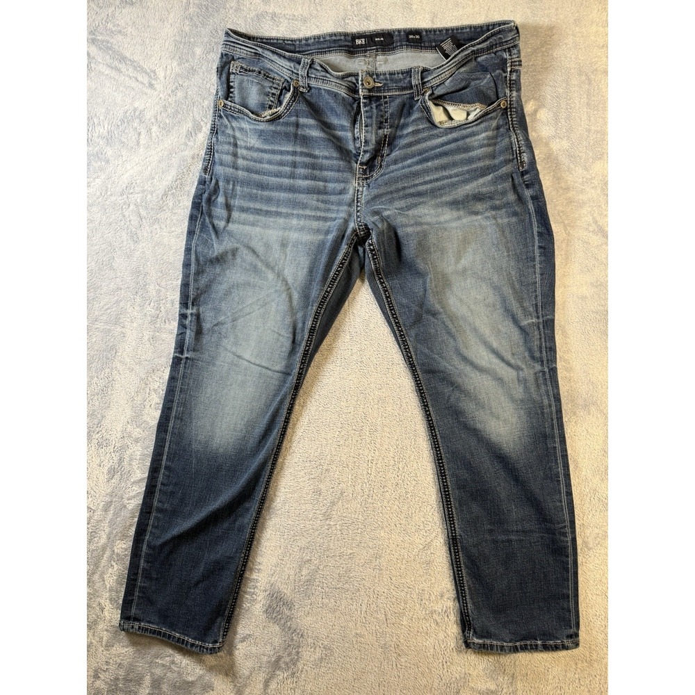 BKE Nolan Men Jeans 38x29 Blue Straight Leg Premium Denim GBS2705